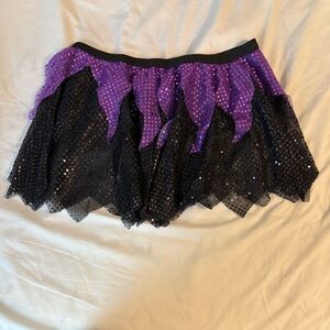 Purple and Black Sequin Women's Skirt